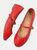 Where's That From Womens/Ladies Josie Straps Wide Ballerina Flats (Red) (5 Wide)