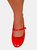 Where's That From Womens/Ladies Josie Straps Wide Ballerina Flats (Red) (5 Wide)