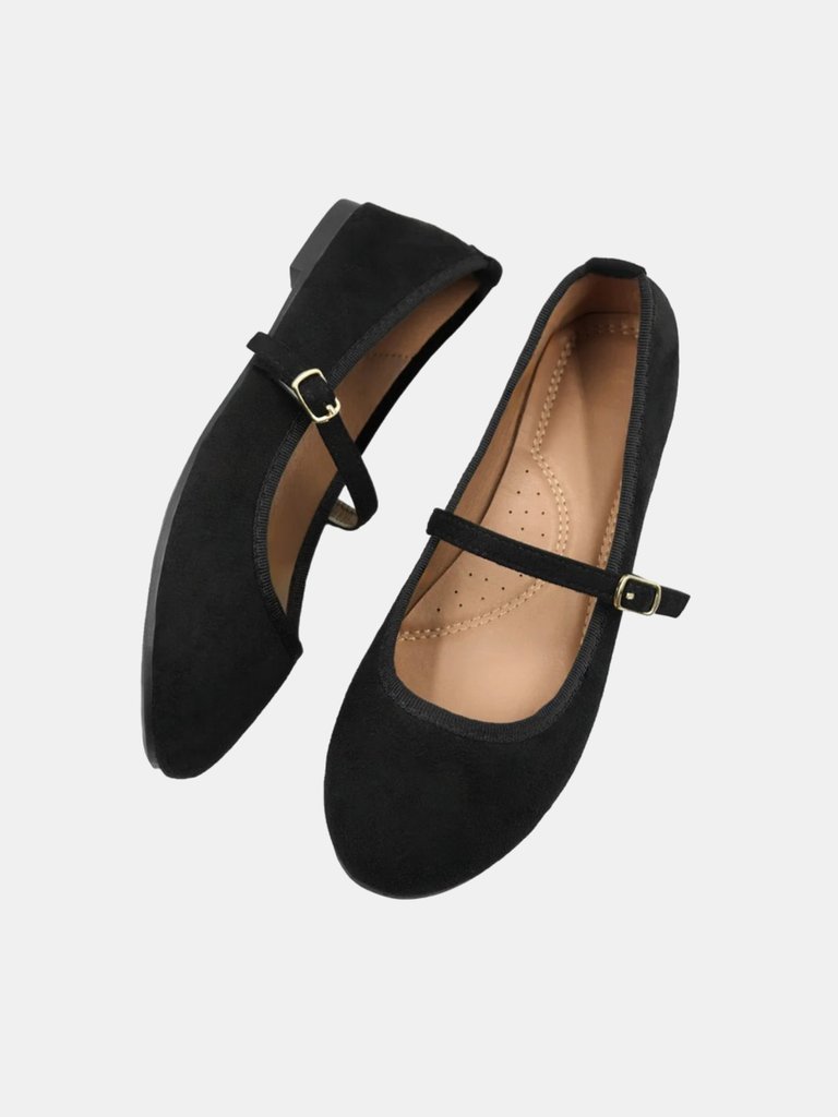 Where's That From Womens/Ladies Josie Suede Ballerina Flats (Black) (9)