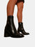 Where's That From Womens/Ladies Keisha PU Side Zip Block Heel Mid Calf Boots (Black) (10)