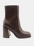 Where's That From Womens/Ladies Keisha PU Side Zip Block Heel Mid Calf Boots (Brown) (10) - Brown