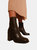 Where's That From Womens/Ladies Keisha PU Side Zip Block Heel Mid Calf Boots (Brown) (10)