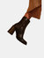 Where's That From Womens/Ladies Keisha PU Side Zip Block Heel Mid Calf Boots (Brown) (5)