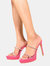 Where's That From Womens/Ladies Kimia Diamante Pointed High Stiletto Heel Mules (Fuchsia) (5) - Fuchsia