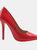 Where's That From Womens/Ladies Kyra Patent Faux Leather Wide High Stiletto Heel Pumps (Red) (7 Wide) - Red