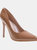 Where's That From Womens/Ladies Kyra Patent Leather Pointed Wide High Stiletto Heel Pumps (Mocha) (6 Wide) - Mocha