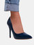 Where's That From Womens/Ladies Kyra Patent Leather Pointed Wide High Stiletto Heel Pumps (Navy) (8 Wide) - Navy