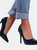 Where's That From Womens/Ladies Kyra Patent Leather Pointed Wide High Stiletto Heel Pumps (Navy) (9 Wide)