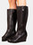 Where's That From Womens/Ladies Lara Faux Leather Side Zip Wedge Mid Calf Boots (Black) (10)