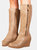 Where's That From Womens/Ladies Lara Faux Leather Side Zip Wedge Mid Calf Boots (Brown) (9)