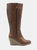 Where's That From Womens/Ladies Lara Faux Leather Side Zip Wedge Mid Calf Boots (Khaki) (10) - Khaki