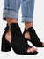 Where's That From Womens/Ladies Lisa Open Toe Block Heel High Heels (Black) (7)