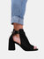 Where's That From Womens/Ladies Lisa Suede Open Toe Block Heel High Heels (Black) (6)