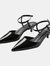 Where's That From Womens/Ladies Malta Patent Leather Pointed Kitten Heel Sandals (Black) (9) - Black