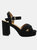 Where's That From Womens/Ladies Marcia Suede Strappy Wide Platform Block High Heels (Black) (7) - Black