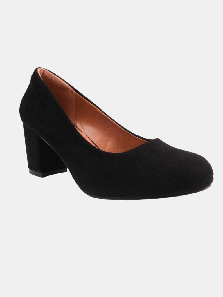 Where's That From Womens/Ladies Melrose Suede Medium Block Heel Court Shoes (Black) (5) - Black