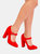 Where's That From Womens/Ladies Michelle Suede High Block Heel Pumps (Red) (8)