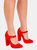 Where's That From Womens/Ladies Michelle Suede High Block Heel Pumps (Red) (8) - Red