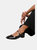 Where's That From Womens/Ladies Minsk Patent Faux Leather Buckle Detail Wide Low Heel Ballet Shoes (Black) (7 Wide)