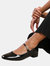 Where's That From Womens/Ladies Minsk Patent Leather Buckle Detail Low Heel Pumps (Black) (7)