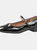 Where's That From Womens/Ladies Minsk Patent Leather Buckle Detail Low Heel Pumps (Black) (7) - Black