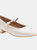 Where's That From Womens/Ladies Minsk Patent Leather Buckle Detail Low Heel Pumps (Cream) (10)