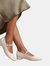 Where's That From Womens/Ladies Minsk Patent Leather Buckle Detail Low Heel Pumps (Cream) (8)