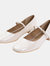 Where's That From Womens/Ladies Minsk Patent Leather Buckle Detail Low Heel Pumps (Cream) (8) - Cream