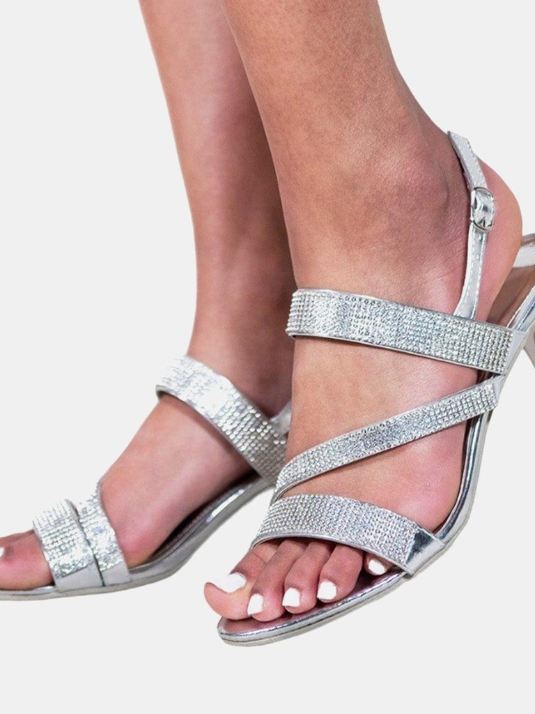 Where's That From Womens/Ladies Natasha Strappy Low Heel Sandals (Silver) (9) - Silver