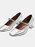 Where's That From Womens/Ladies Oslo Square Toe Wide Low Block Heel Court Shoes (Silver) (6 Wide) - Silver