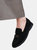 Where's That From Womens/Ladies Pegasus Charm Faux Suede Slip-on Wide Loafers (Black) (10 Wide) - Black