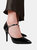 Where's That From Womens/Ladies Reflex Patent Leather Pointed Wide High Heels (Black) (10 Wide) - Black