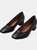 Where's That From Womens/Ladies Seattle Faux Leather Square Toe Low Block Heel Shoes (Black) (10) - Black