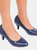 Where's That From Womens/Ladies Shea Faux Suede Low Heel Court Pumps (Dark Blue) (10)