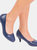 Where's That From Womens/Ladies Shea Faux Suede Low Heel Court Pumps (Dark Blue) (10)