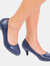 Where's That From Womens/Ladies Shea Faux Suede Low Heel Court Pumps (Dark Blue) (7)