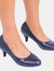 Where's That From Womens/Ladies Shea Faux Suede Low Heel Court Pumps (Dark Blue) (7)