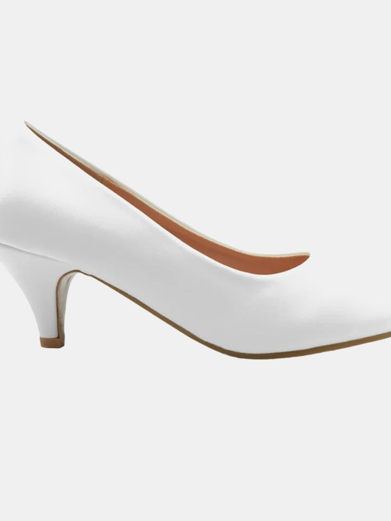 Where's That From Womens/Ladies Shea Faux Suede Low Heel Court Pumps (White) (9) - White