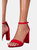 Where's That From Womens/Ladies Skye Strappy Suede Buckle Block Heel Sandals (Red) (6) - Red