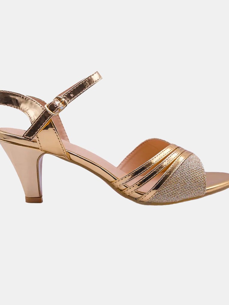 Where's That From Womens/Ladies Stormi Buckle Low Heel Sandals (Gold) (5) - Gold