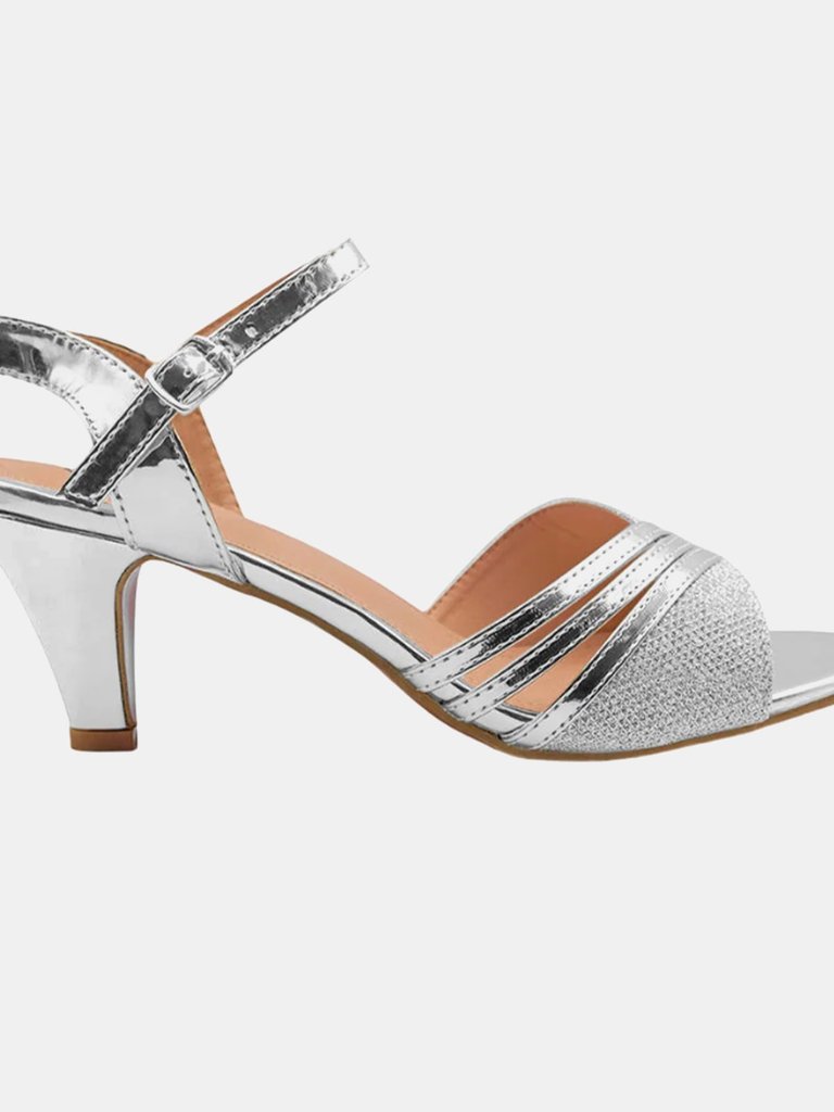 Where's That From Womens/Ladies Stormi Buckle Low Heel Sandals (Silver) (6) - Silver