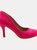 Where's That From Womens/Ladies Suede Pointed Mid High Heel Court Pumps (Fuchsia) (5) - Fuchsia