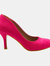 Where's That From Womens/Ladies Suede Pointed Mid High Heel Court Pumps (Fuchsia) (5) - Fuchsia