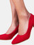 Where's That From Womens/Ladies Suede Pointed Mid High Heel Court Pumps (Red) (10)