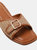 Where's That From Womens/Ladies Vermont Raffia Buckle Sliders (Tan) (7)