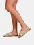 Where's That From Womens/Ladies Vivienne Pearl PU Fringed Sliders (Nude) (5)