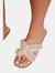 Where's That From Womens/Ladies Vivienne Pearl PU Fringed Sliders (Nude) (7) - Nude