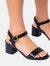 Where's That From Womens/Ladies Zephyr Strappy PU Peep Toe Mid High Block Sandals (Black) (9)