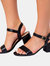 Where's That From Womens/Ladies Zephyr Strappy PU Peep Toe Mid High Block Sandals (Black) (9)