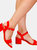 Where's That From Womens/Ladies Zephyr Strappy Suede Peep Toe Mid High Block Sandals (Red) (5)